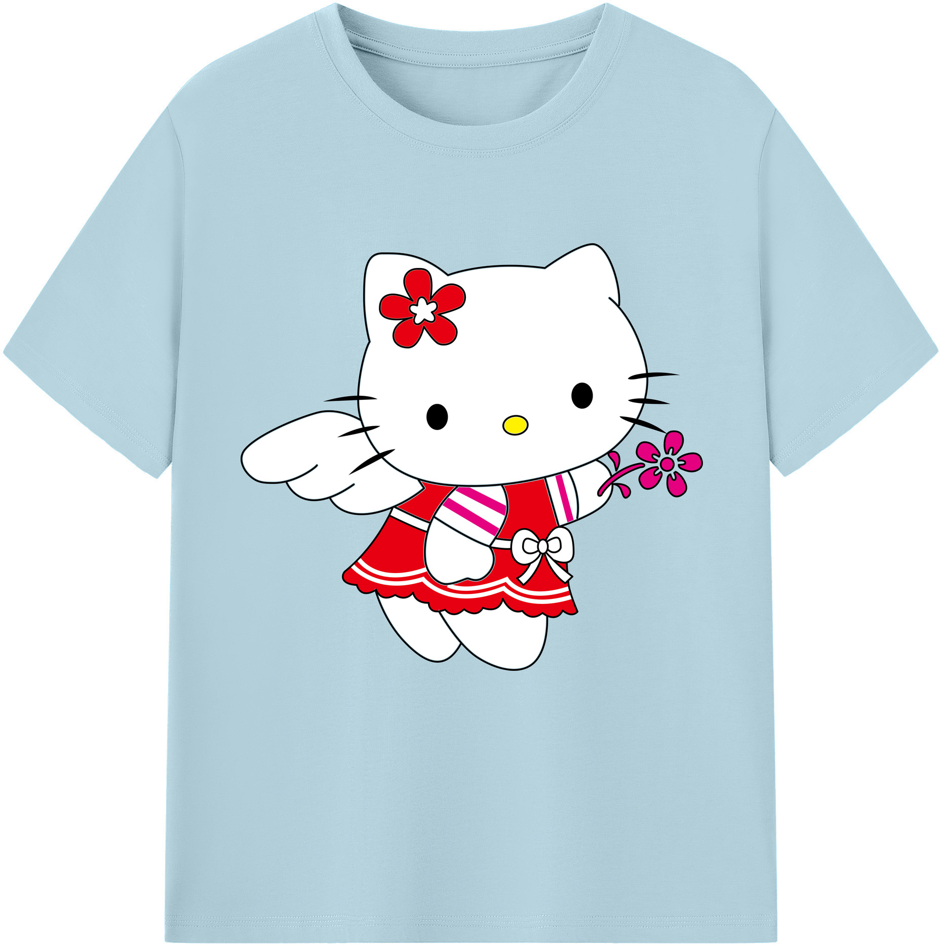 （画像用） Hello Kitty ハローキティ 綿100％半袖Tシャツ（フロントプリント）